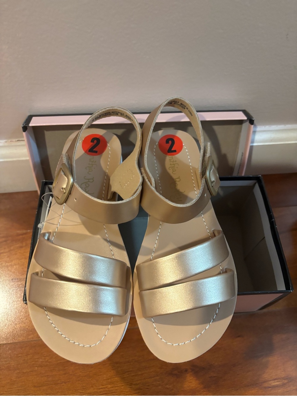 Cynthia Rowley Kids Metallic Gold Strappy Slingback Sandals